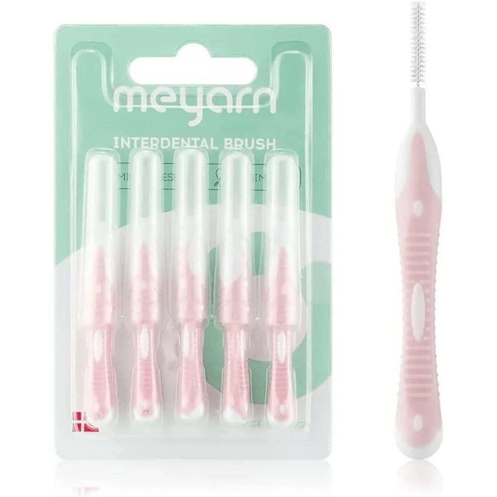 meyarn Interdental Brush‎ for Braces Toothpick 50Count 0.8MM Pink